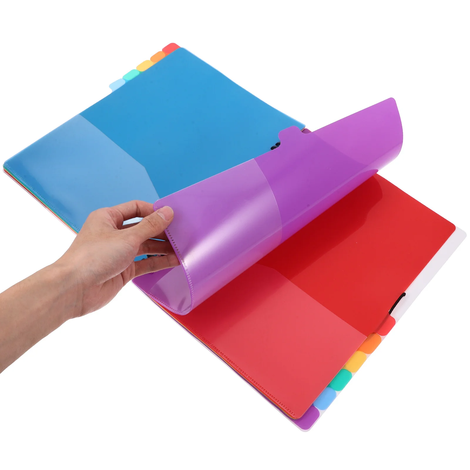 A4 تصنيف مجلد الملفات الملونة الموثق فواصل علامات التبويب مادة PP منظم المستندات مجلد العرض مكتب #4