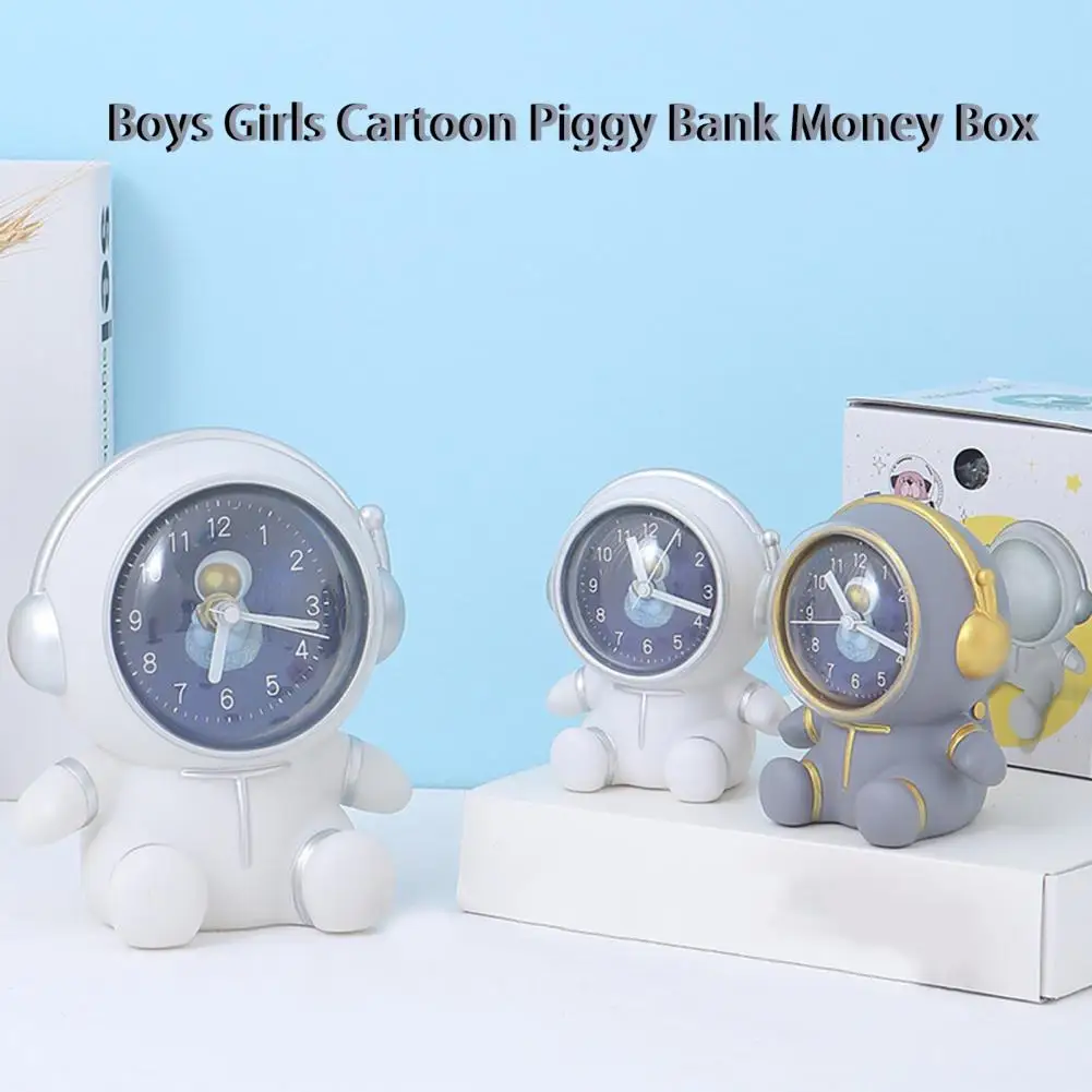 Astronaut Alarm Clock Dual Use Money Bank Astronaut Piggy Bank Money Saving Pot Home Decoration Money Saving Jar