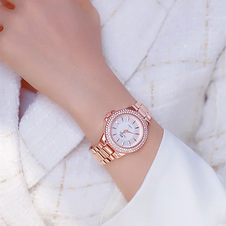 BS New Full Diamond Women\'s Watch Crystal Ladies Bracelet Wrist Watches Clock relojes Quartz ladies watches for women155835