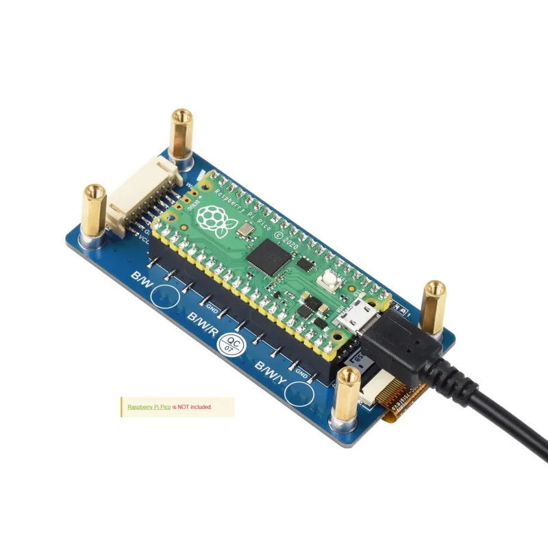 Waveshare-Módulo de pantalla de tinta electrónica de papel electrónico (B) de 2,9 pulgadas para Raspberry Pi Pico, 296 × 128 píxeles, rojo/Negro/Blanco, interfaz SPI