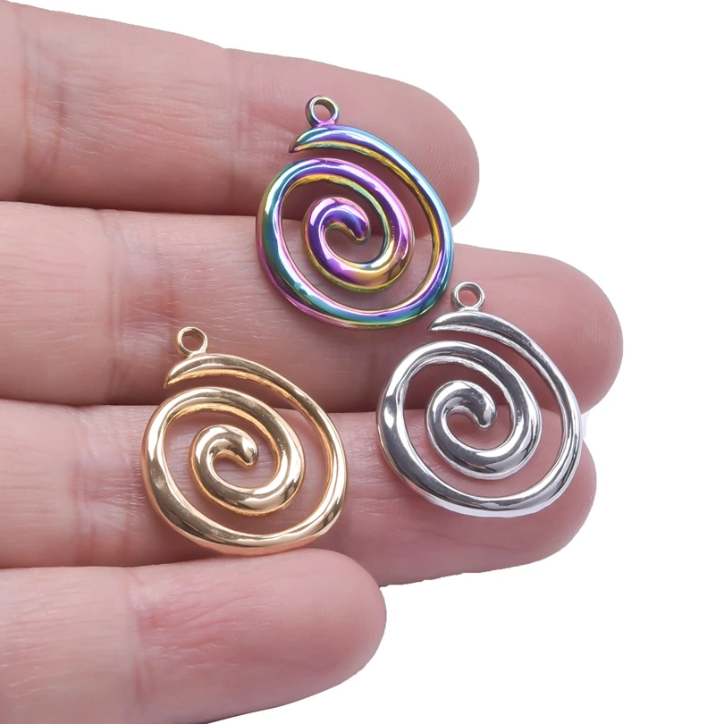 5Pcs Fashion Spiral Swirl CharmsVortex Circle Pendants for Necklace Bracelet Earring Jewelry Making Handmade Findings Wholesale