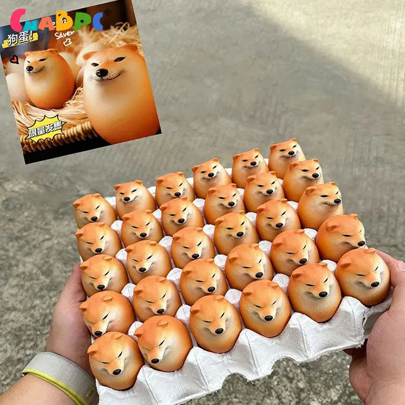 Shiba Inu-Oeufs réalistes en forme de chien et d'œuf, décoration de bureau en PVC, décoration de l'union pour la maison et le bureau, jouets amusants, cadeaux de Noël et du nouvel an