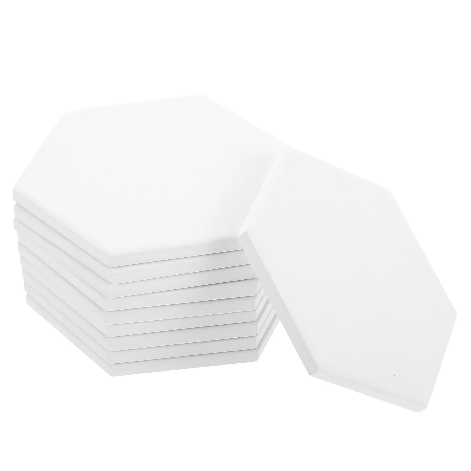 

10 set Hexagonal White Ceramic Coasters Non-Slip Absorbent Cup Mats For Diy Heat Transfer Sublimation Blank Projects Tableware