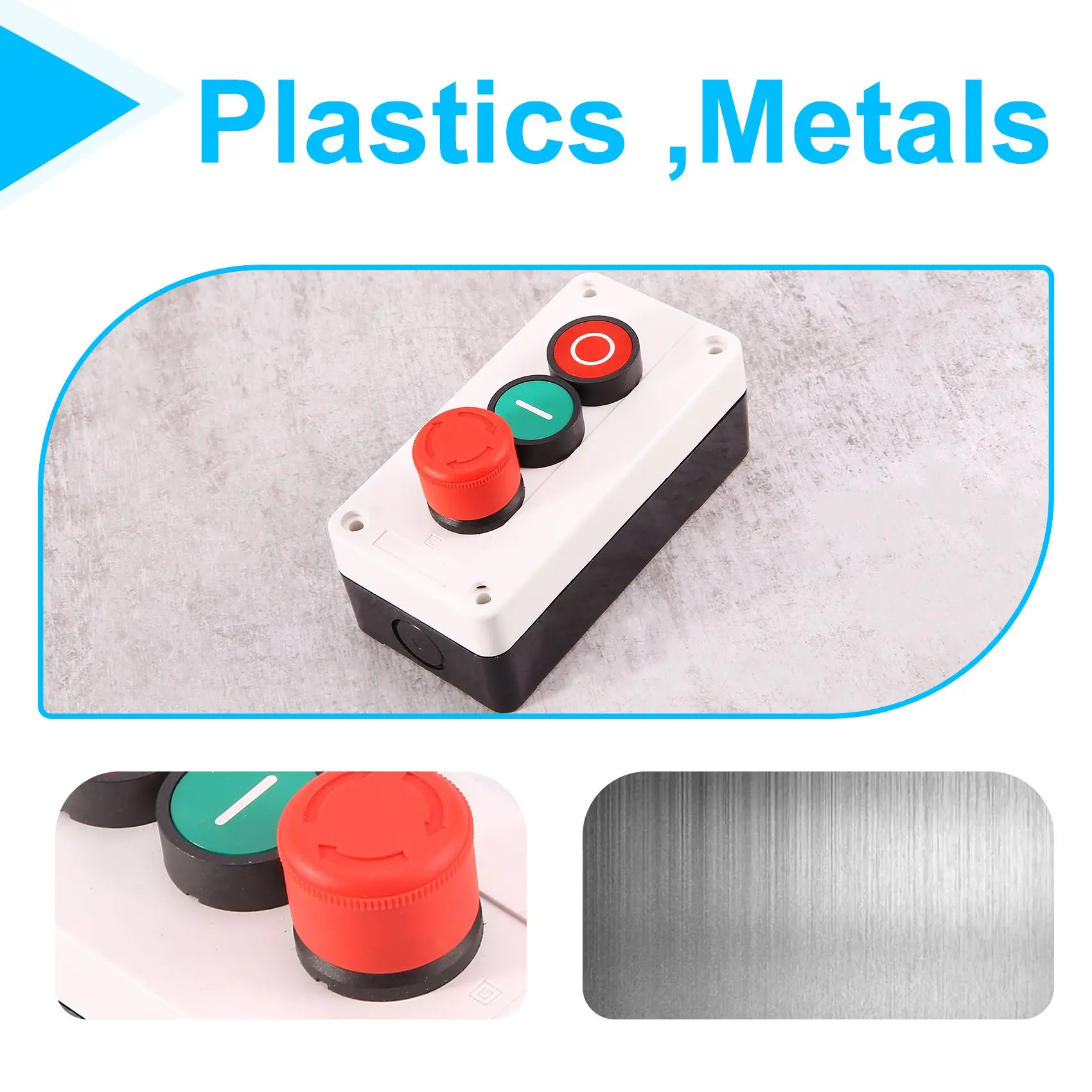 NC Emergency Stop NO Red Green Momentary Push Button Switch Station 600V 10A