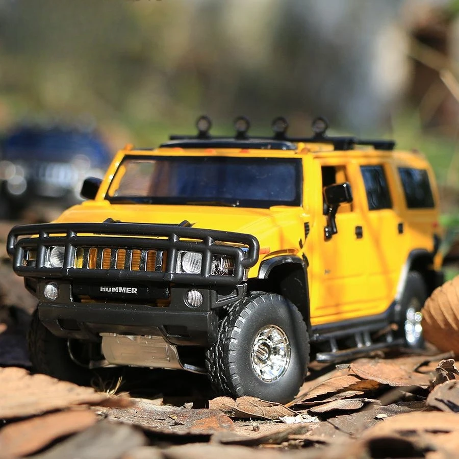 1/32 Hummer H2 SUV Off Road Toy Car JKM Diecast Metal Miniature Model Sound & Light Doors Openable Collection Gift for Kids Boy