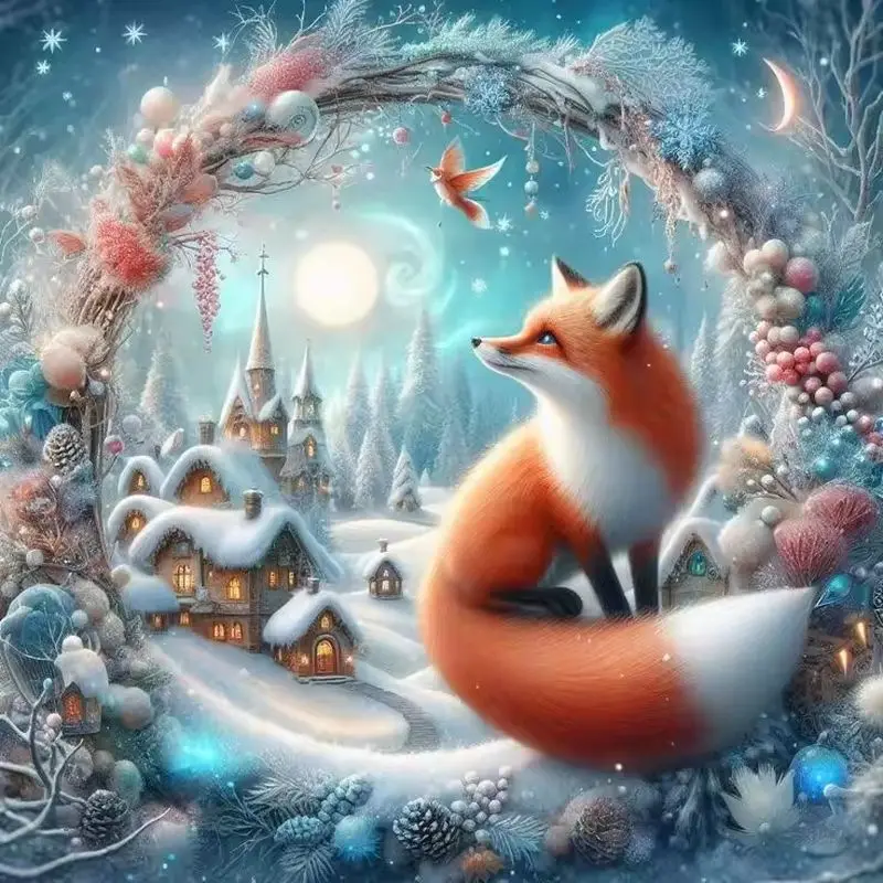 

CHENISTORY 5D DIY Diamond Painting Fox Diamond Embroidery Sale Full Square Round Mosaic Animal Cross Stitch Kit Wall Decor