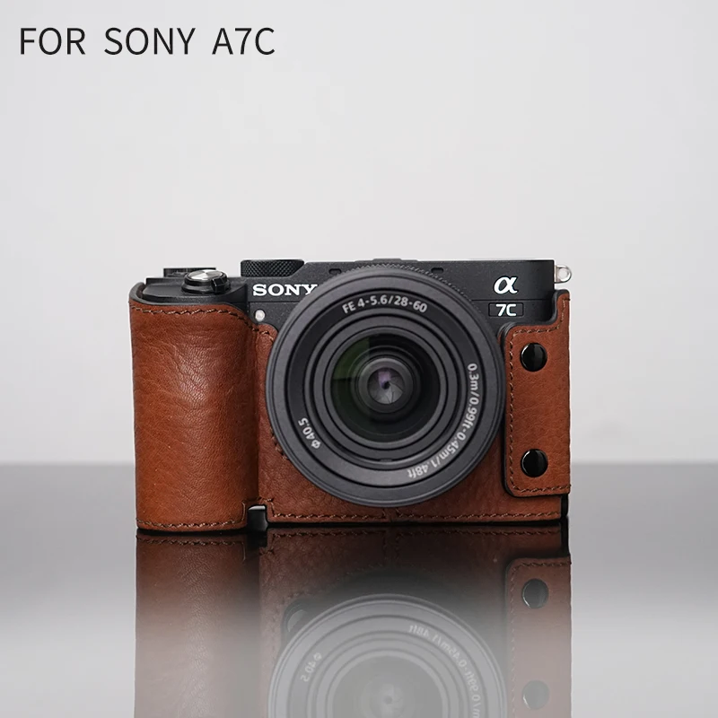 Mr. Steen Voor Sony A7c2 A7cr Camerahoes Beschermend Voor Sony A7c Ⅱ A7c (Case) Accessoires Handgemaakt Echt Leder A7c Tas
