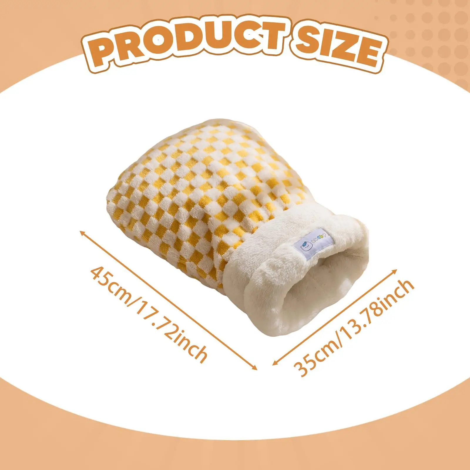 كيس نوم للقطط، سرير استراحة، لطيف، دافئ، قطيفة، نفق عناق، كيس عناق، حيوان أليف #6