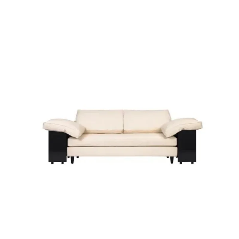 Design straight row three-person cloud sofa retro wind cream living room bed and breakfast sofa