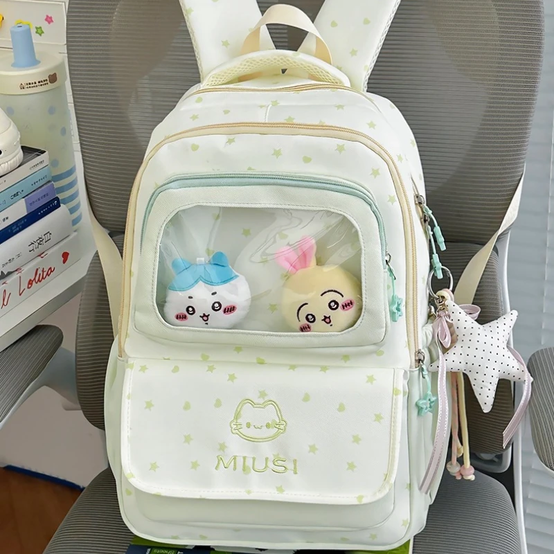 新入生向け透明多層バックパック-アニメ学生用軽量スクールバッグ-ファッション-日本風-スマック-イタバッグ-ユニセックス