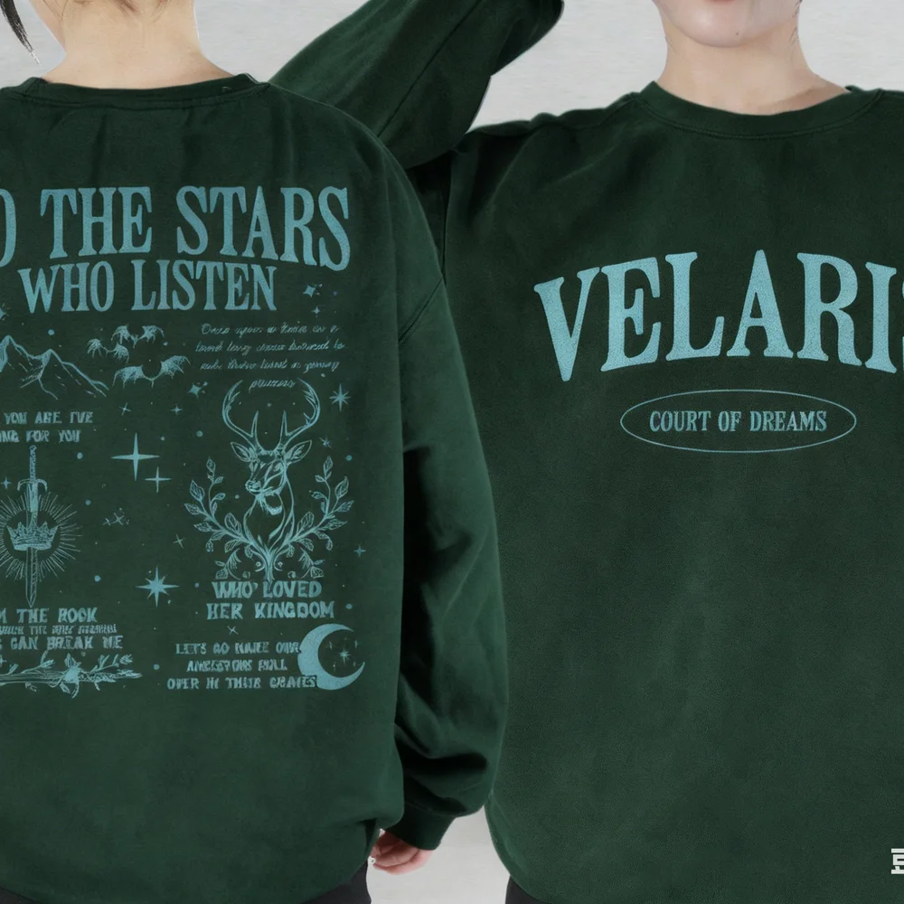 Camiseta feminina de algodão para as estrelas que ouvem citação moletom noite tribunal rhysand manga curta moda colheita topos