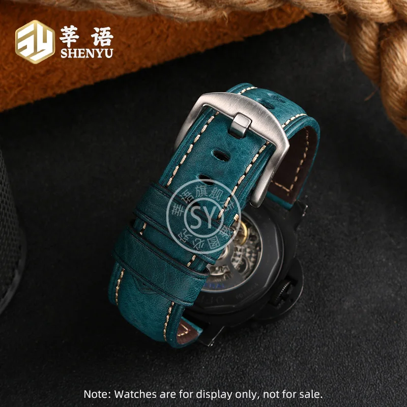 Ремешок Shenyu из итальянской воловьей кожи для часов Panerai Lumino due, погружной серии PAM441 111 PAM01085 01661, мужской браслет для часов