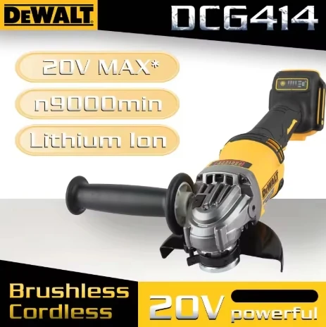 

DEWALT DCG414 125mm Cordless Angle Grinder 20V Professional Power Tool Cutting Machine Rechargeable Brushless Portable