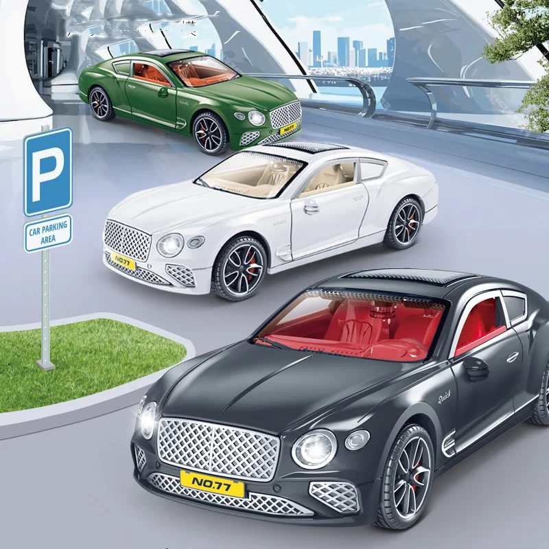 1:32 Bentley Continental GT Diecast Alloy Luxury Car Model with Openable Doors for Classic Car Collectors and Hobby Display