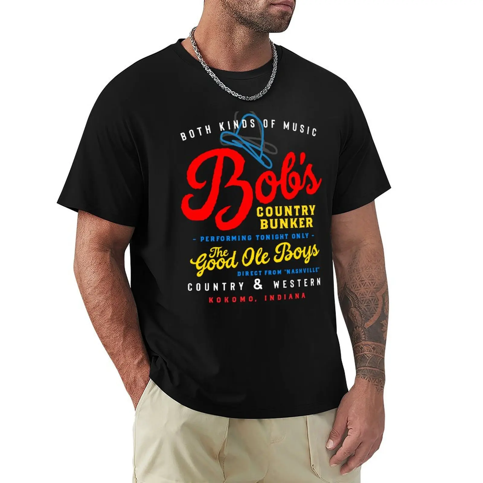Bob's Country Bunker Men Graphic Tee Cool With Graphics Women Funny Trending Love T-Shirt Sweat Resistant Workout Tee Shirt
