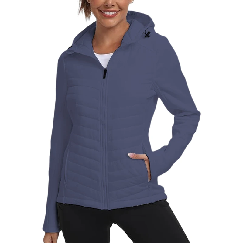 Women Down Jacket Water Resistant Hooded Puffer Jacket Fall Coat