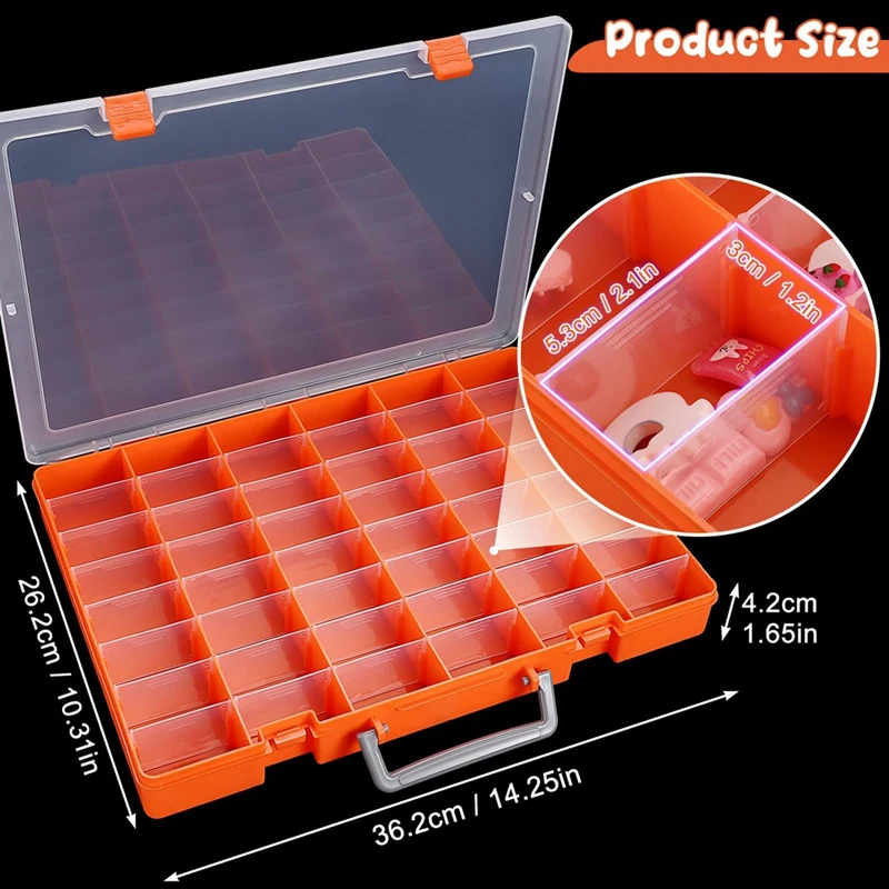 Grote 48 Roosters Plastic Organizer Doos Met Verstelbare Verdelers, Ambachtelijke Opslag Organizer, Tackle Box Organizer