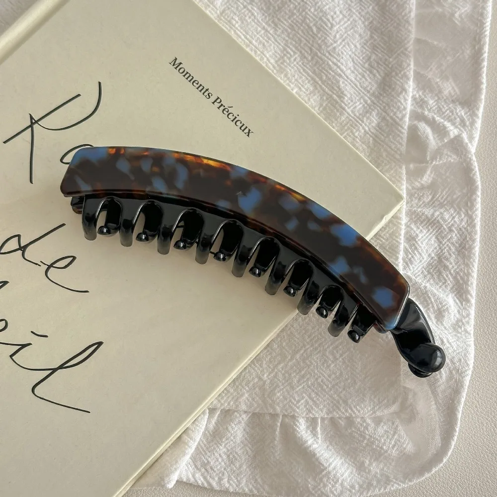 

Creative Acetic Acid Acetate Banana Clip Geometric Retro Leopard Print Hair Clip Hair Accessories Headdress Vertical Clip Daily
