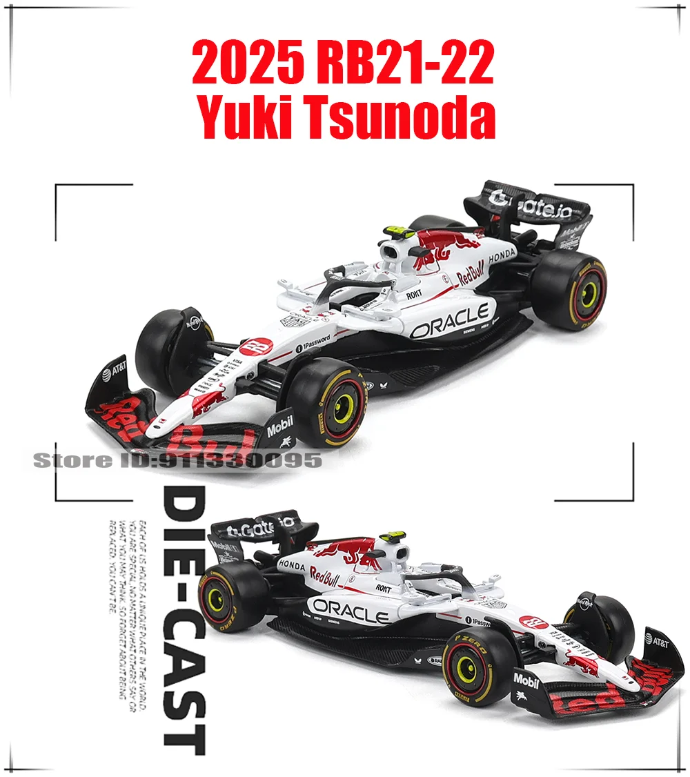 Bburago 1:43 Neue F1 2025 Red Bull Racing RB21 # 1 Verstappen # 22 Yuki Tsunoda Legierungsmodellauto Druckguss-Modellspielzeug – Detail 19