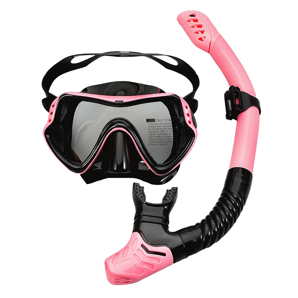 

Snorkeling Goggles Set Pink Single Lens Anti-Mildew High Elastic Strap Swim Diving Mask For Adults Snorkeling Swimming