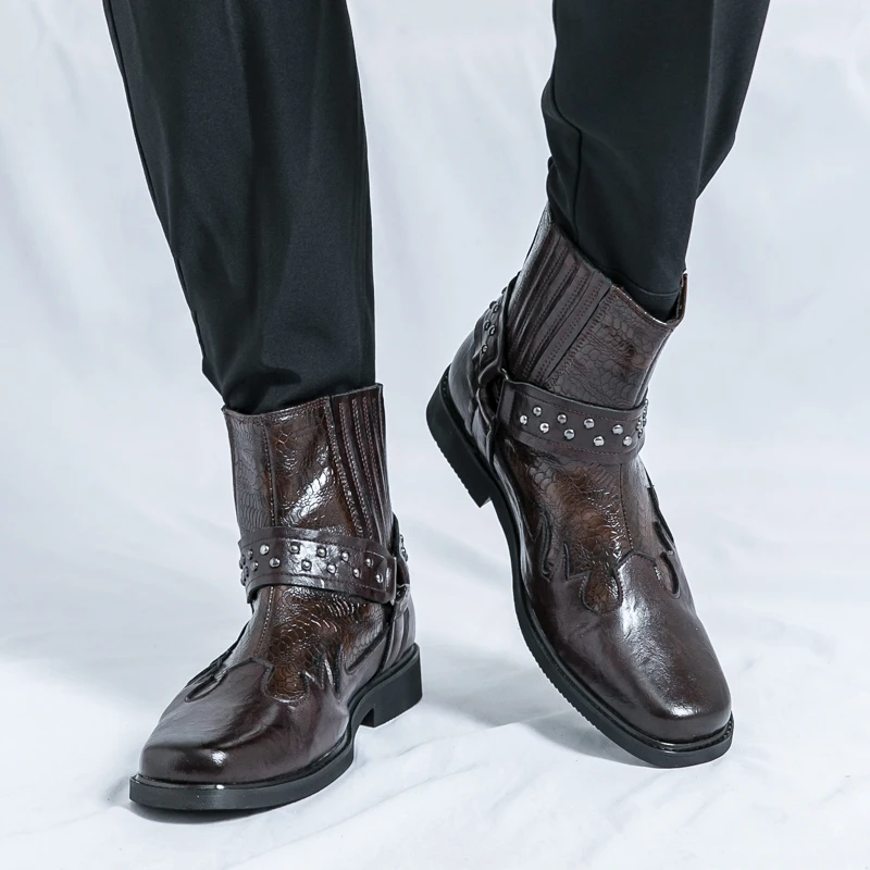 أحذية رجالية عالية الجودة بلون سادة وكعب منخفض مريح كلاسيكي متعدد الاستخدامات أحذية رجالية للولائم التجارية