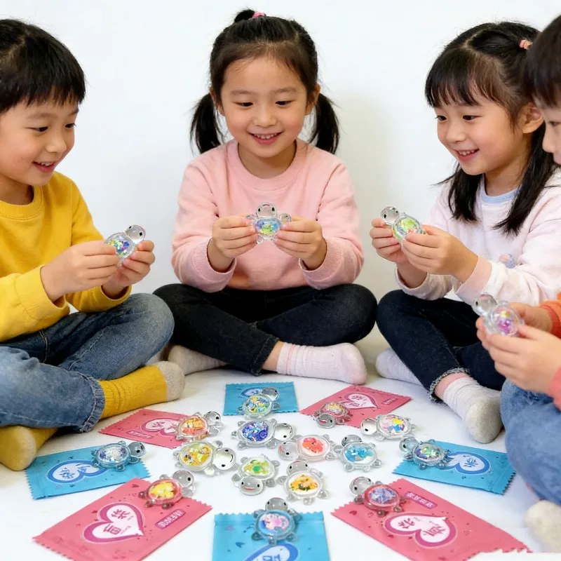 

10Pcs Random Color Cute Luminous Turtle 3.3cm Mini Glow In Dark Toy DIY Pendant Keychain Decoration for Kids Gift