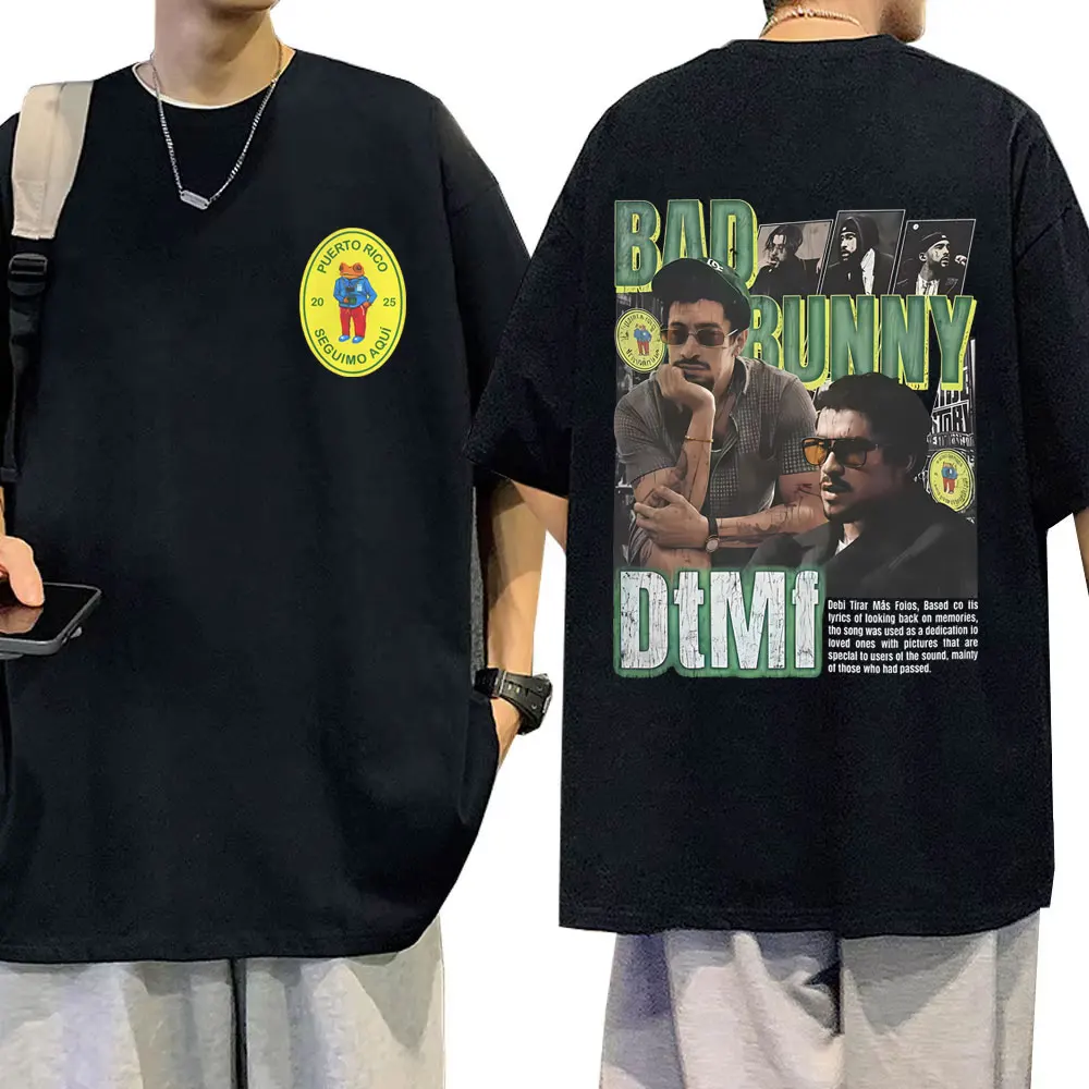 

Рэпер Bad Bunny Debi Tirar Mas Fotos DTMF Графическая футболка Мужчины Женщины Хип-хоп Мода Поп-музыка Футболка Мужские футболки из 100% хлопка