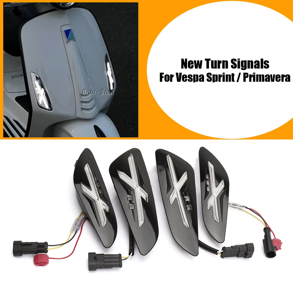 

LED Indicator Light Flashing Motorcycle Front Rear X-shaped Turn Signal For Vespa Sprint 150 125 Primavera 125 PRIMAVERA 150