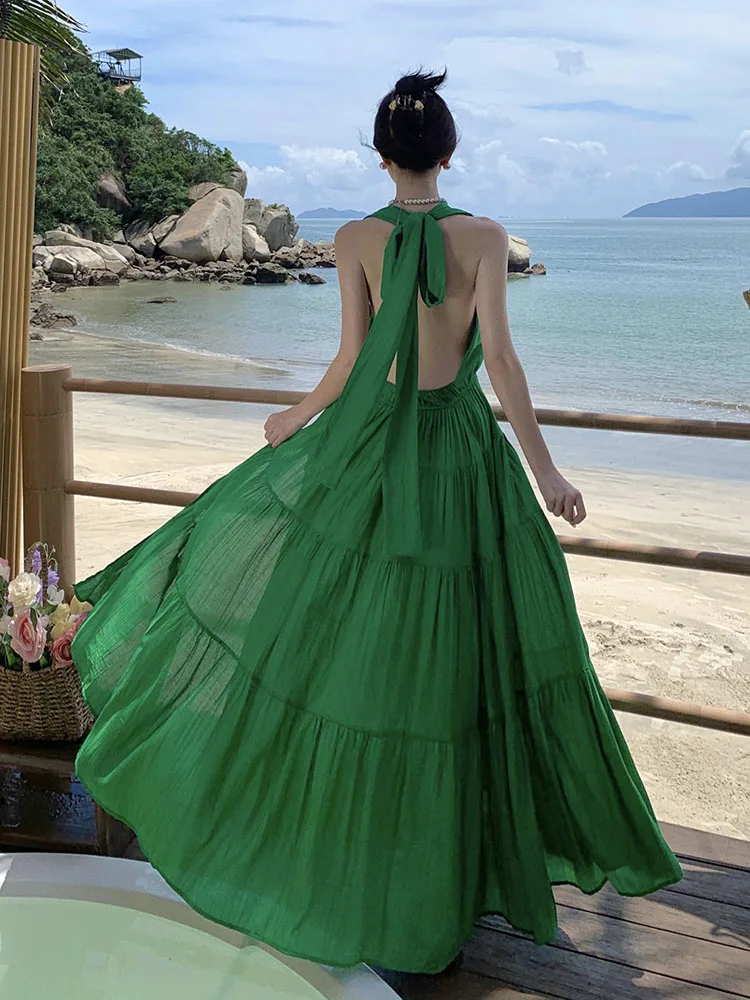 Bleu pur désir noeud Neline Dr femmes plage Vaion Sexy épicé Bal longue Dr vacances Sle jupe portefeuille