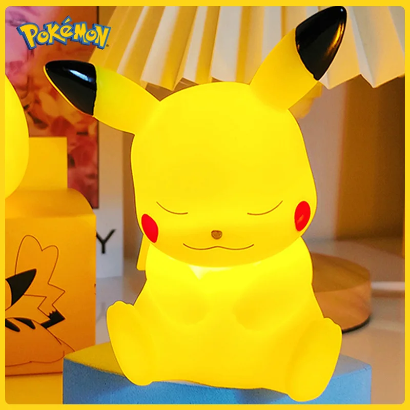 Pokemon Pikachu Night Light Glowing Anime Figures Toy Pokemon Pikachu Cute Bedside Led Lamp Kawaii Children Birthday Gift Girl