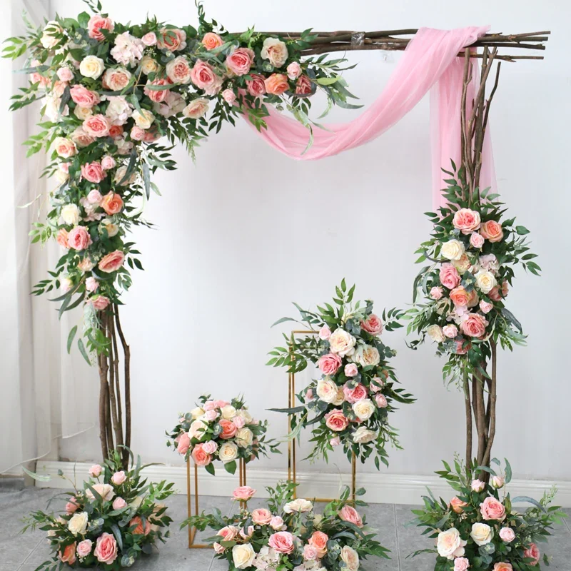 

Artificial Flower Wedding Decoration Hang Corner Flower Row Road Lead Flower Ball Floral Backdrop Arrangements Table Centerpiece