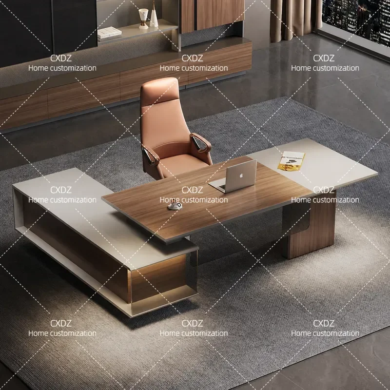Modern Simple Light Luxury Executive Desk Office Table and Chair Combination Boss Desk for Manager Director Workplace