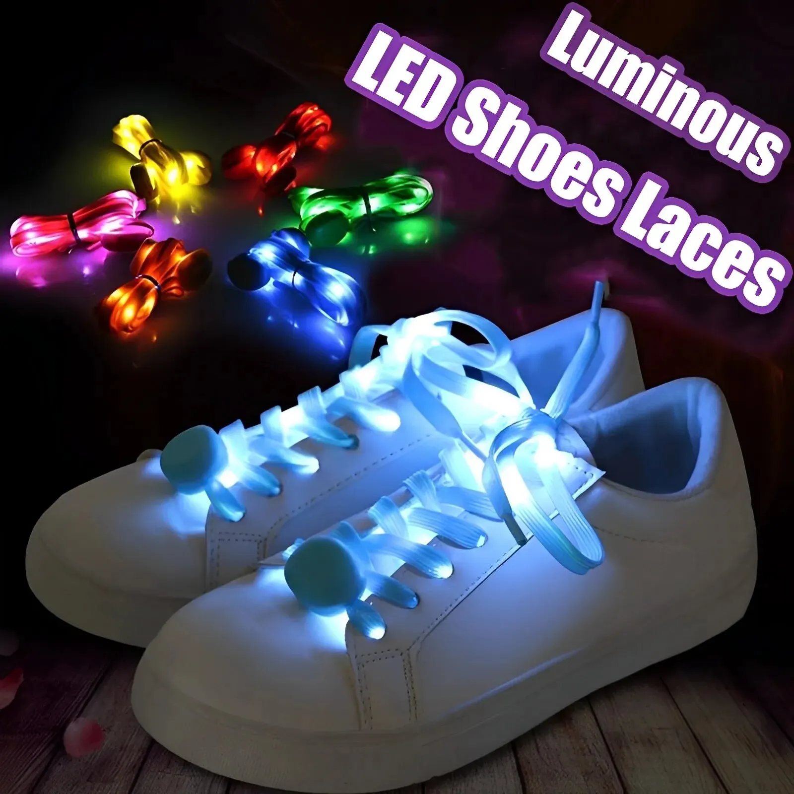 Outdoor Sports Abs Luminous Shoelaces Nylon Led Luminous Light With GlowingShoelace Christmas Party Decoration Gift Home Party