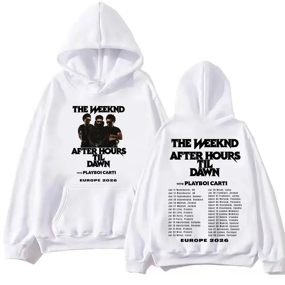The Weeknd After Hours Til Dawn Tour 2026 Hoodie Men Women Vintage Hip Hop Pullovers High Quality Fashion Oversized Sweatshirts