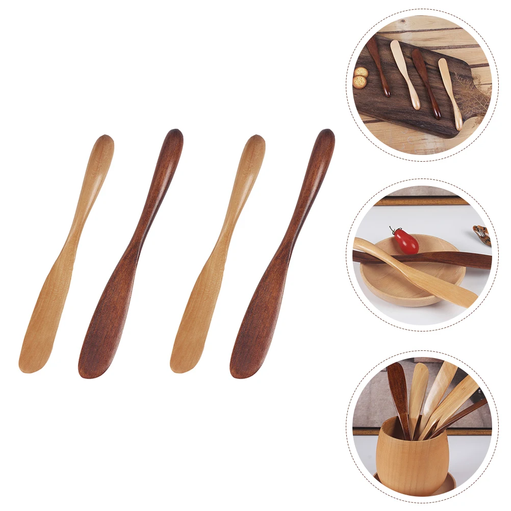 Raspadores de maquillaje de madera, herramientas prácticas y duraderas para crema Facial, aplicador de máscara, espátula, raspadores agitar fáciles de limpiar, cuidado de la piel, 4 Uds.