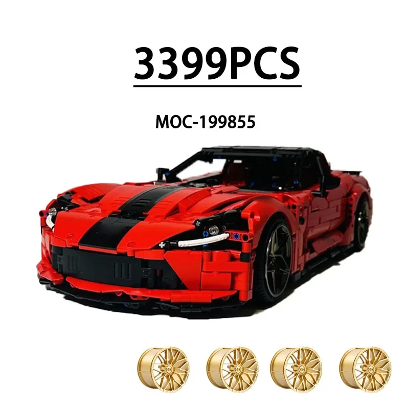 2024 New Sports Car MOC-199855 C7 V2 42143 Improved Car Model 3399PCS Assembling Building Blocks  Birthday Gift Christmas Gift