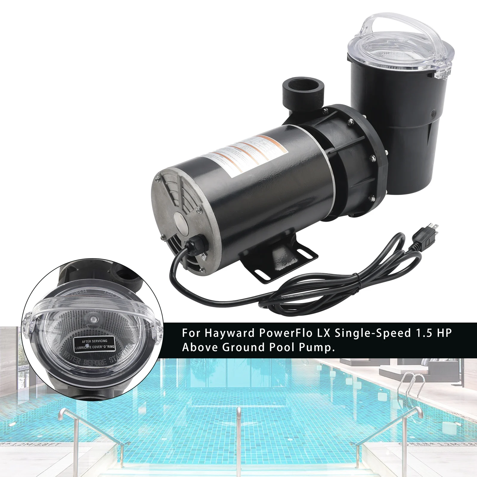 

Artudatech W3SP1580X15 Pool Pump 115V Replacement For Hayward PowerFlo LX 1.5 HP