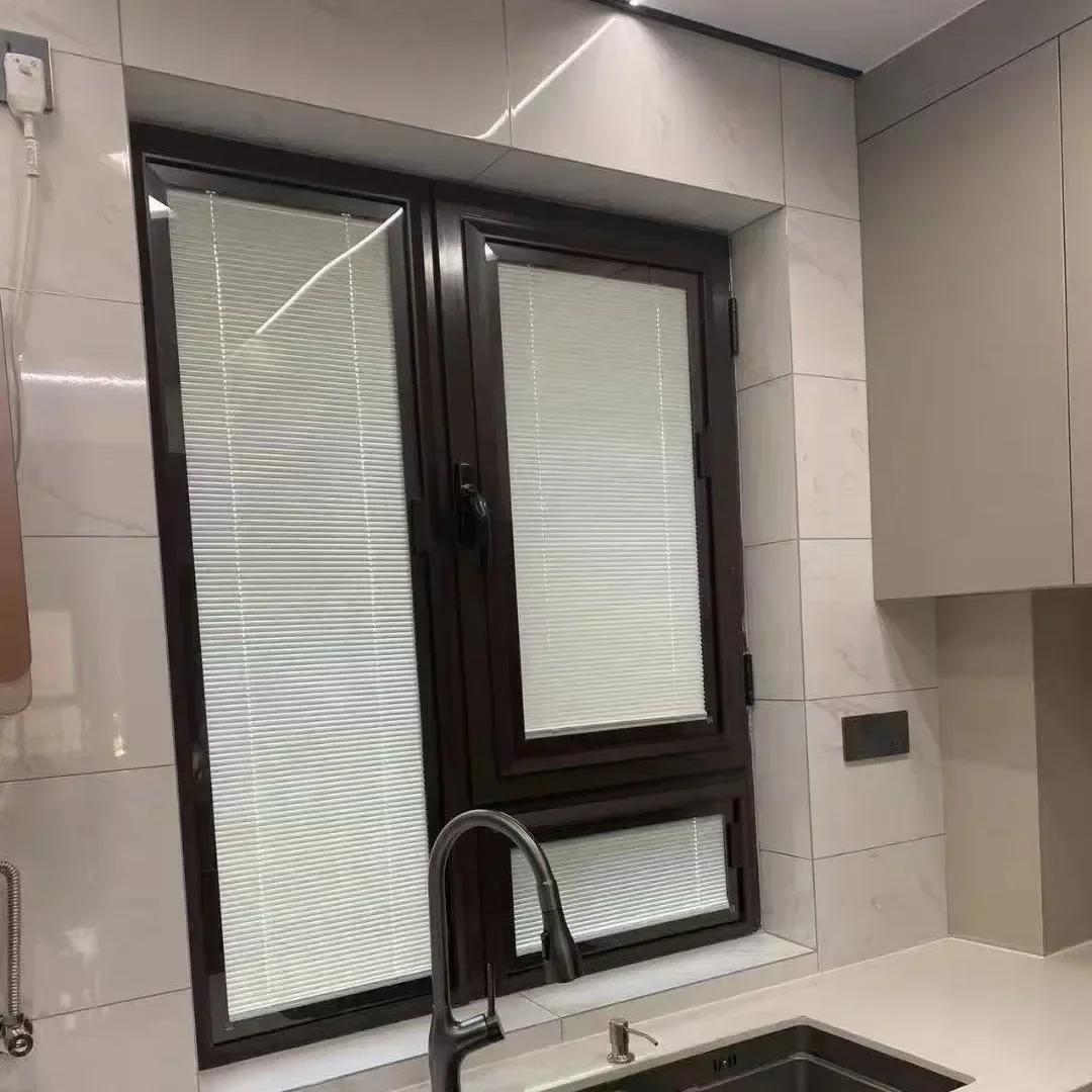 Single glass magnetic control shutters Built-in hollow shutters Aluminum alloy bathroom Office bathroom Kitchen sunshade