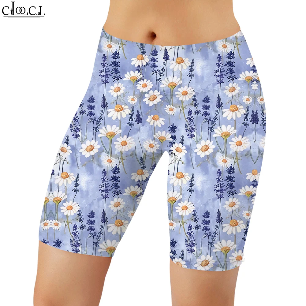 CLOOCL New  Fashion Women Legging Elegant Daisies Pattern 3D Printed Casual Shorts for Female Workout Running Gym Sweatpants