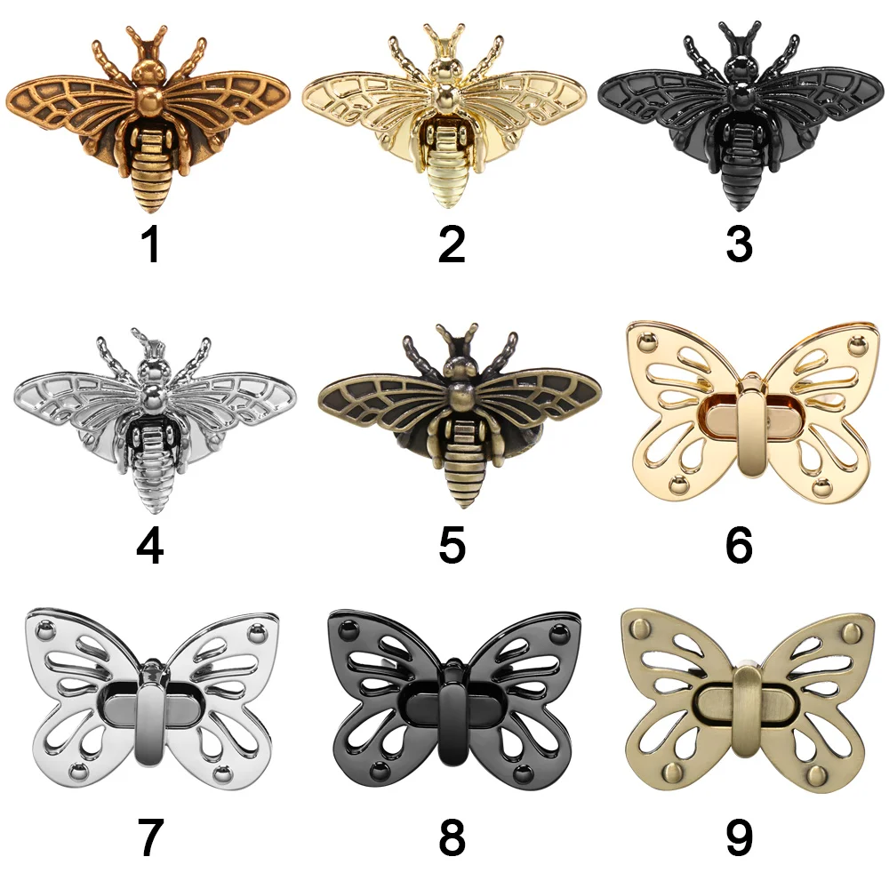 금속 꿀벌 모양 차례 잠금 복고풍 패션 가방 걸쇠 하드웨어 가죽 공예 가방 핸드백 지갑 DIY 액세서리