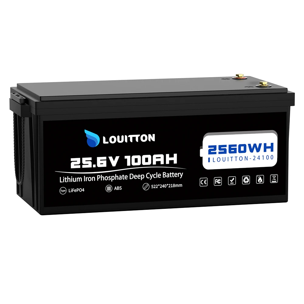 24V 100Ah Lifepo4 Battery Pack Rechargeable Solar Battery 24V 60AH With BMS For RV Boat Motor Outdoor Inverter