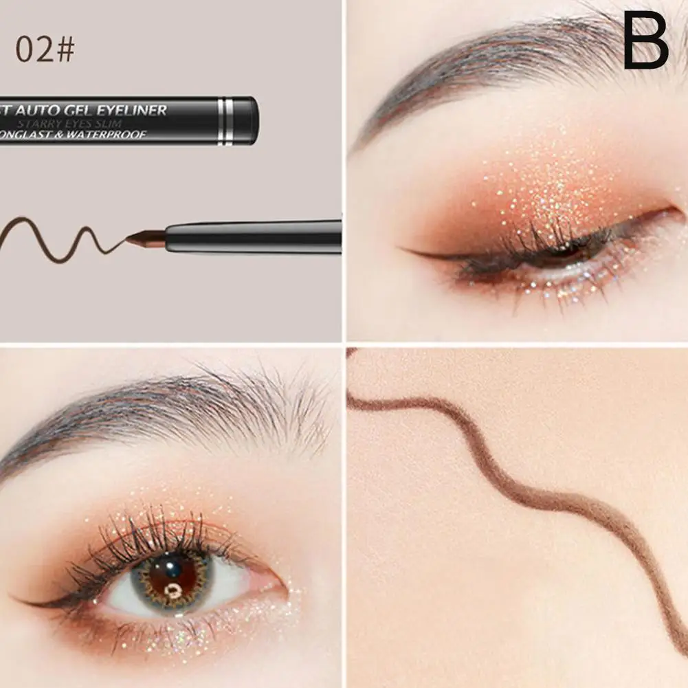 1/2/3 Uds delineador de ojos extremadamente fino impermeable y a prueba de sudor demanda maquillaje delineador de ojos cosmético ultrafino chica negro Thi K7o1