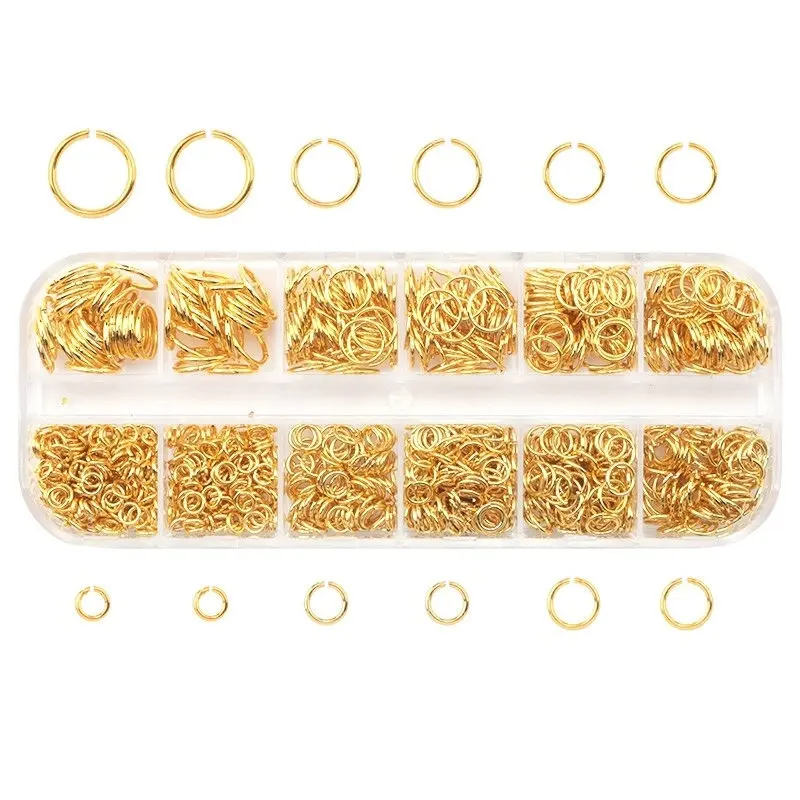 4-10mm 1050Pcs Open Jump Rings Plated Ring Connectors Iron Split Ring For DIY Necklace Chain Accessories Jewelry Findings 6Color