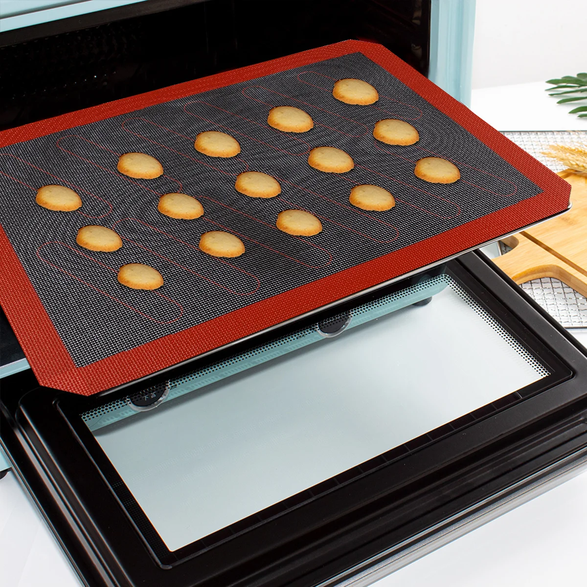 

Silicone Glass Fiber Baking Mat Heat Resistant Non-Stick Pad for Oven Pizza Cookies Pastry Macaron Bread Baking Mat