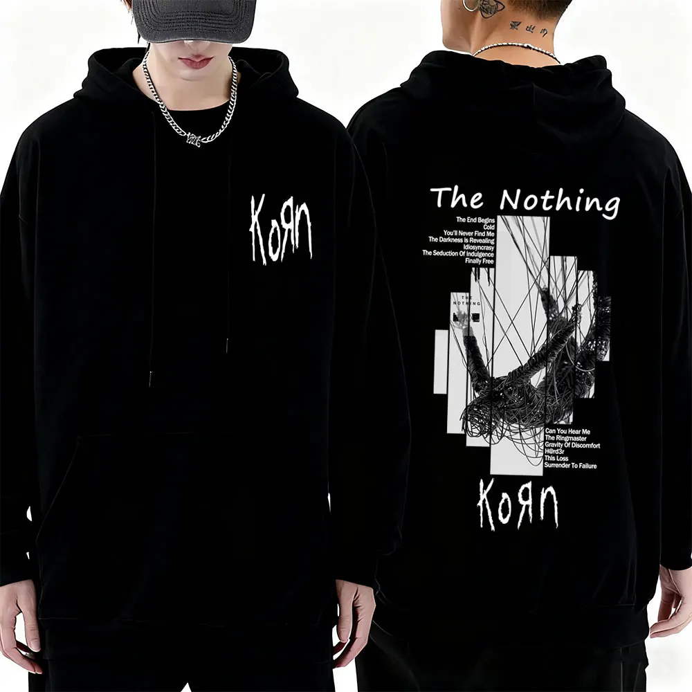 

Rock Band Korn The Nothing Album Print Hoodie Men Women Vintage 90s Alternative Metal Streetwear Man Oversized Pullover Hoodies