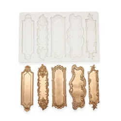 European Style Retro Pattern Frame Fondant Silicone Mold DIY Fondant Cake Chocolate Baking Dry Pace Mold Cake Decorating Tools