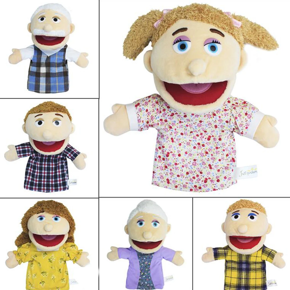 Children Cute Family Member Father Mother Son Sister Hand Puppet Plush Stuffed Toy