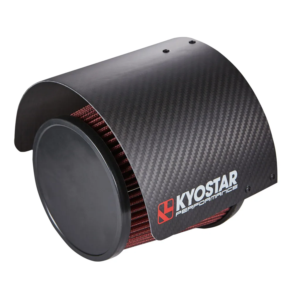 Real 100% Carbon Fiber Adjustable 2.5''- 5'' Cone Air Filter Heat Shield Cover Air Intake Filter KYOSTAR