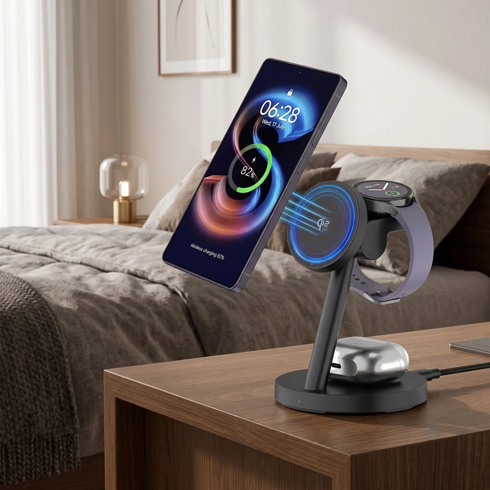 3in1 Qi2.2 25W Fast Wireless Charging Station 45W PD Plug For iPhone 17 16 Pro Max Plus Apple Watch Ultra 2 10 9 AirPods Pro 2 view 5