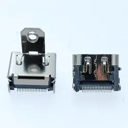19-pins HDMI-compatibele vrouwelijke socket-interfaceconnector 90 graden met schroefgat Vaste schroefgaten HDMI-stekker